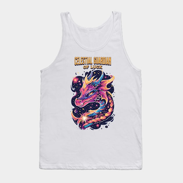 Cosmic Luck Guardian: Celestial Dragon of Galaxies Tank Top by YUED